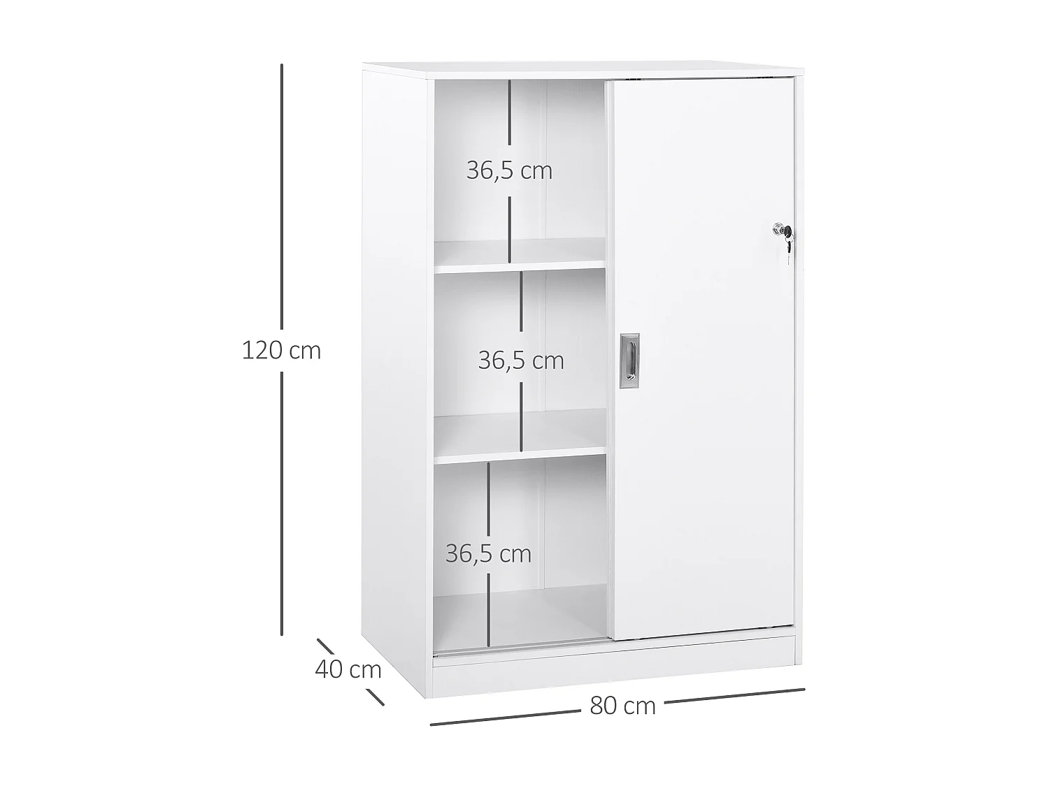 Armario de archivos blanco 80x40x120 cm HOMCOM