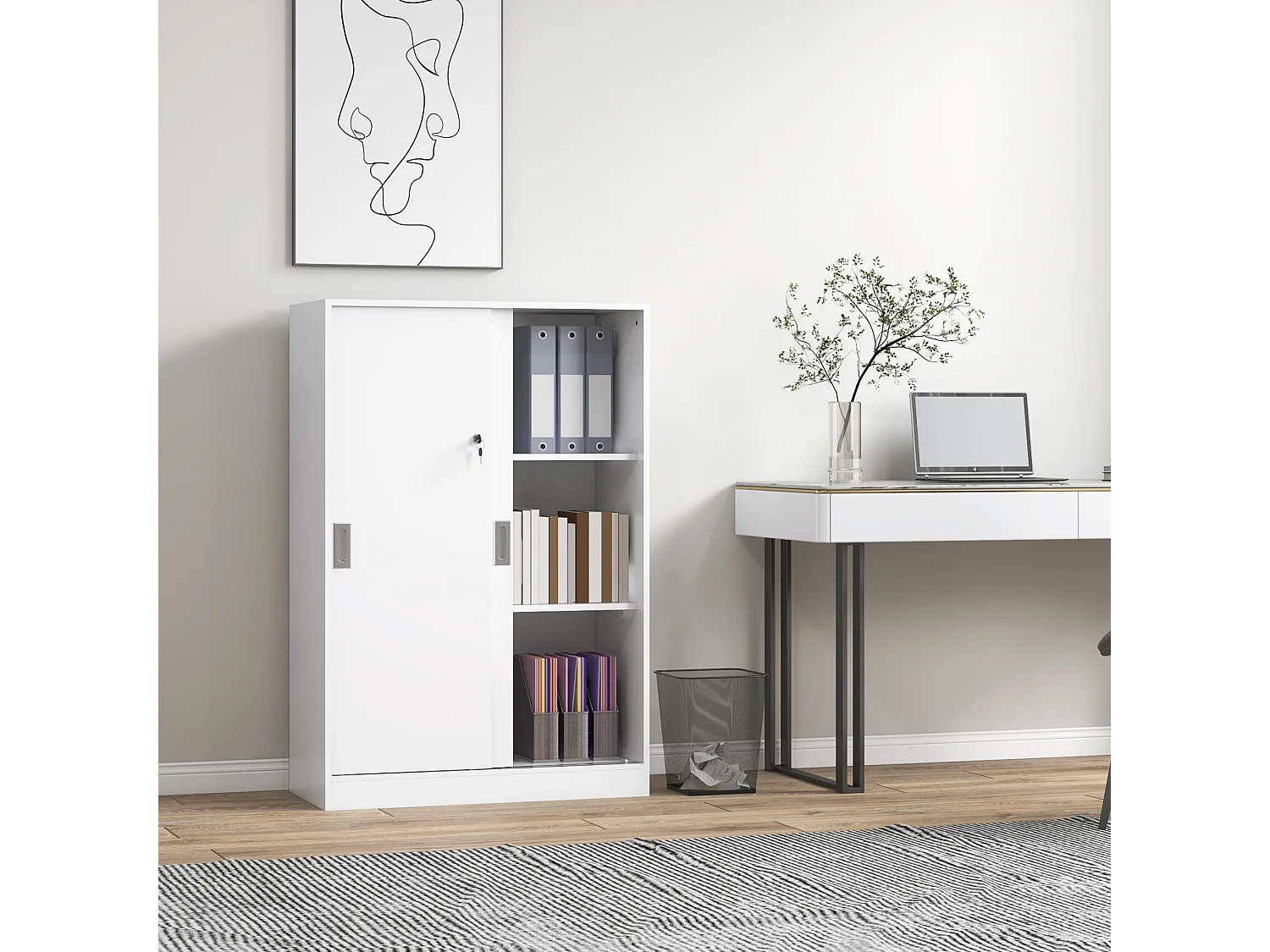 Armario de archivos blanco 80x40x120 cm HOMCOM