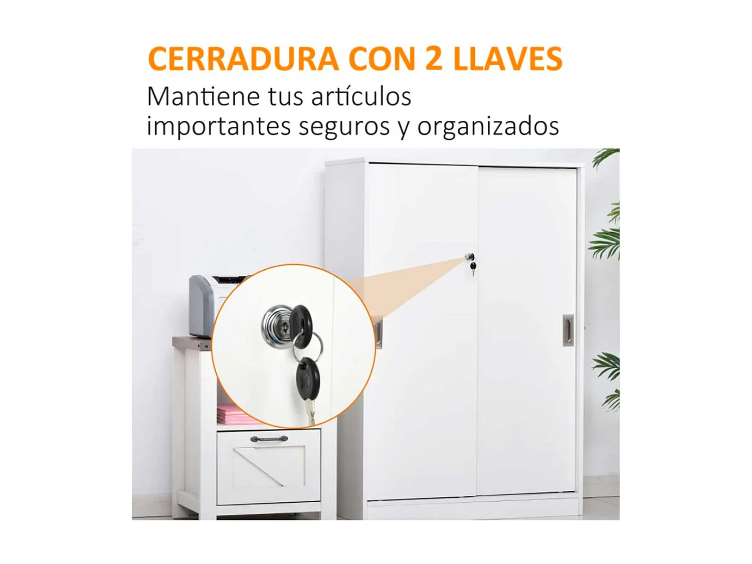 Armario de archivos blanco 80x40x120 cm HOMCOM