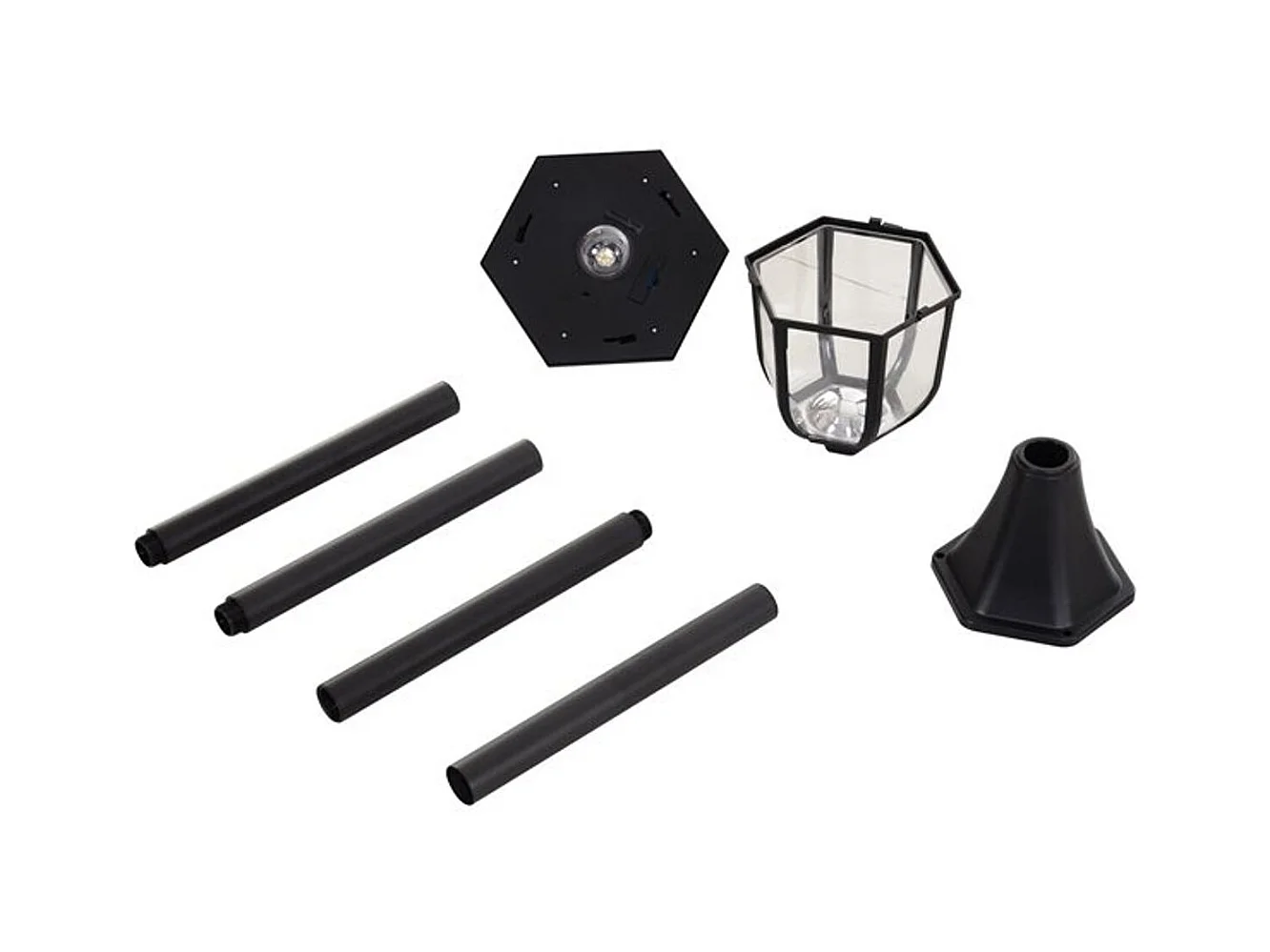 Farola solar exterior negro ø26.5x177 cm Outsunny