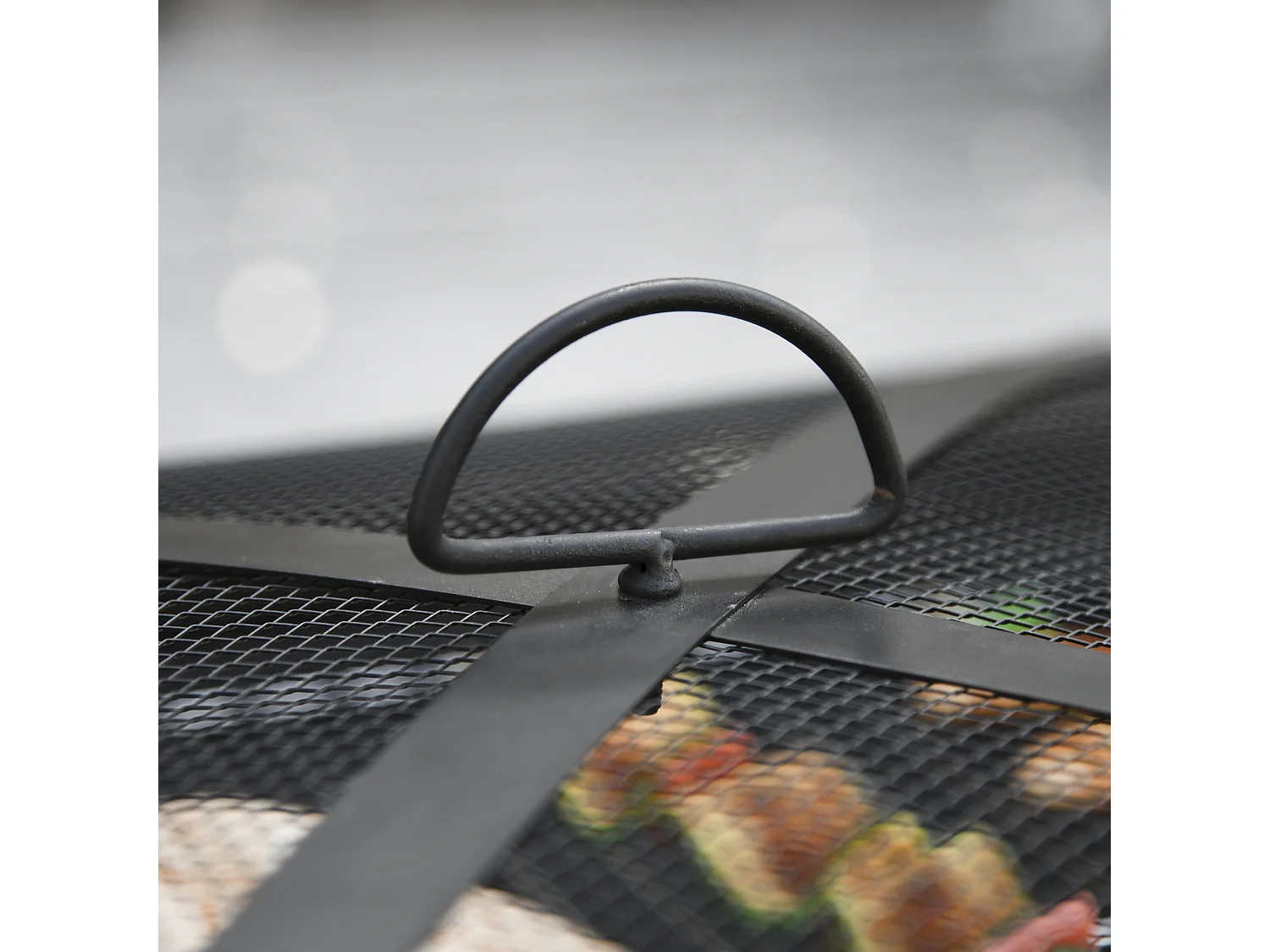 Brasero exterior negro 76x76x47 cm Outsunny