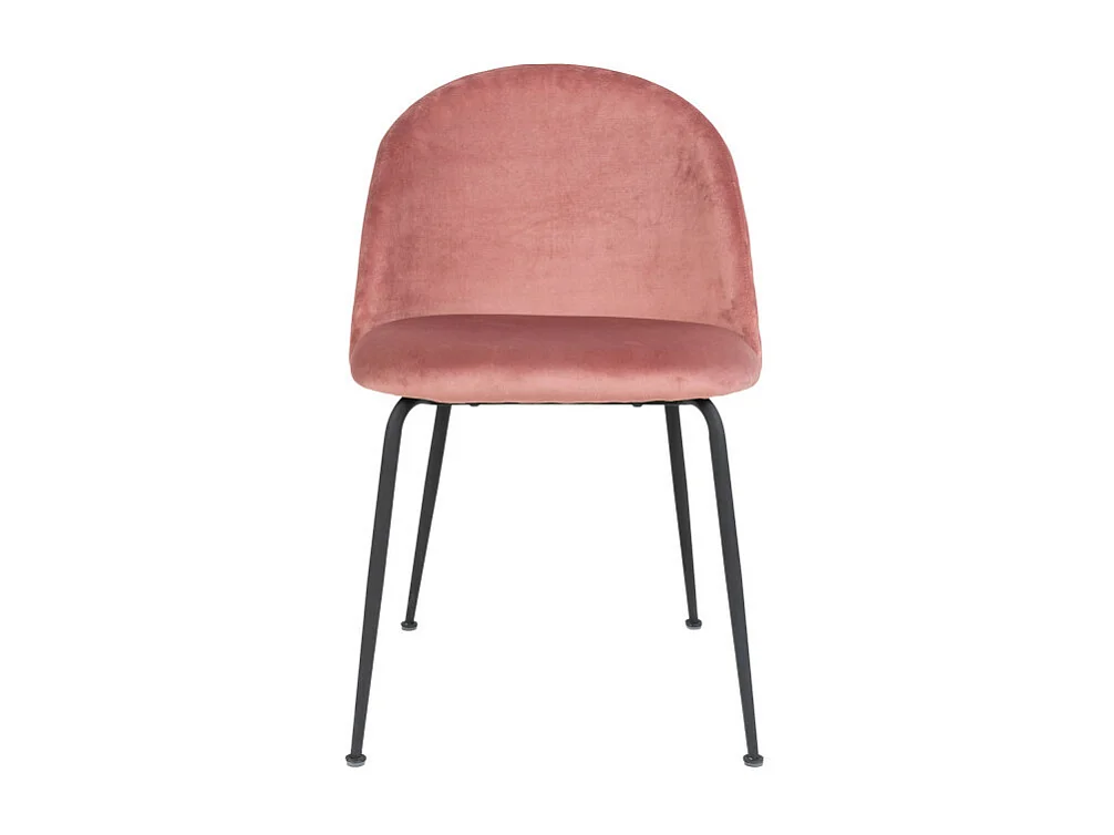 Chaise au Dos Matelassé en Velours Rose avec Piétement en Acier Noir GENEVE
