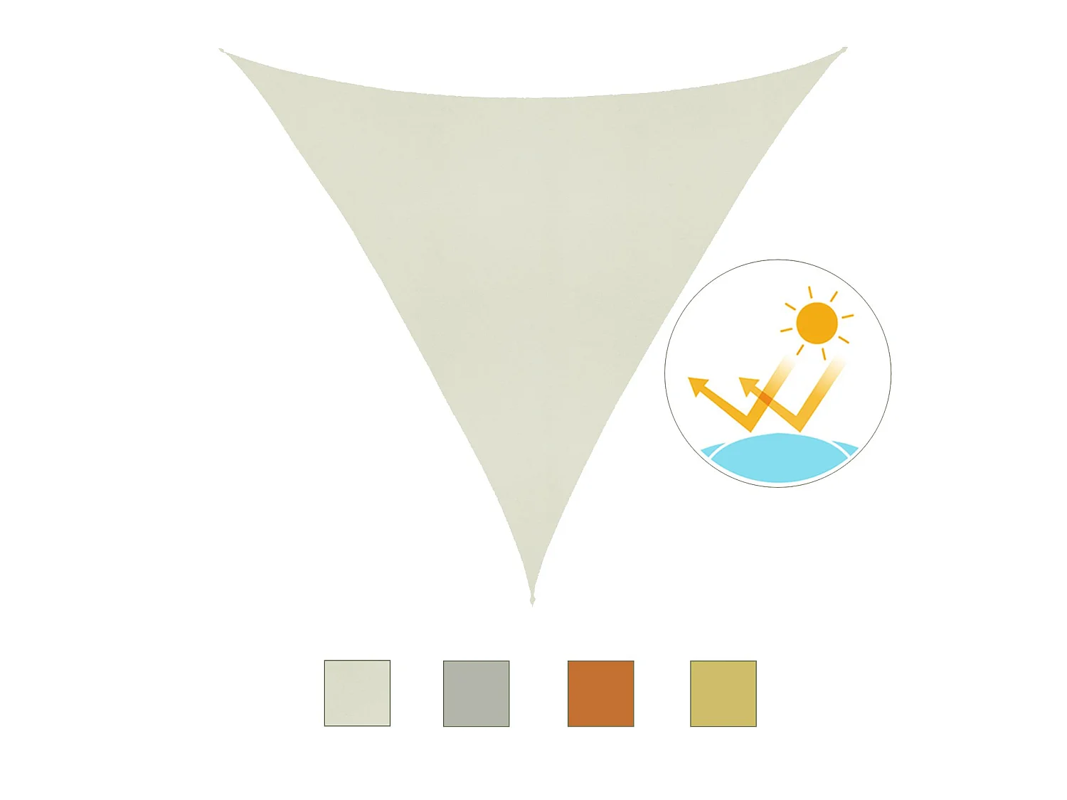 Toldo vela triangular crema 600x600x600 cm Outsunny