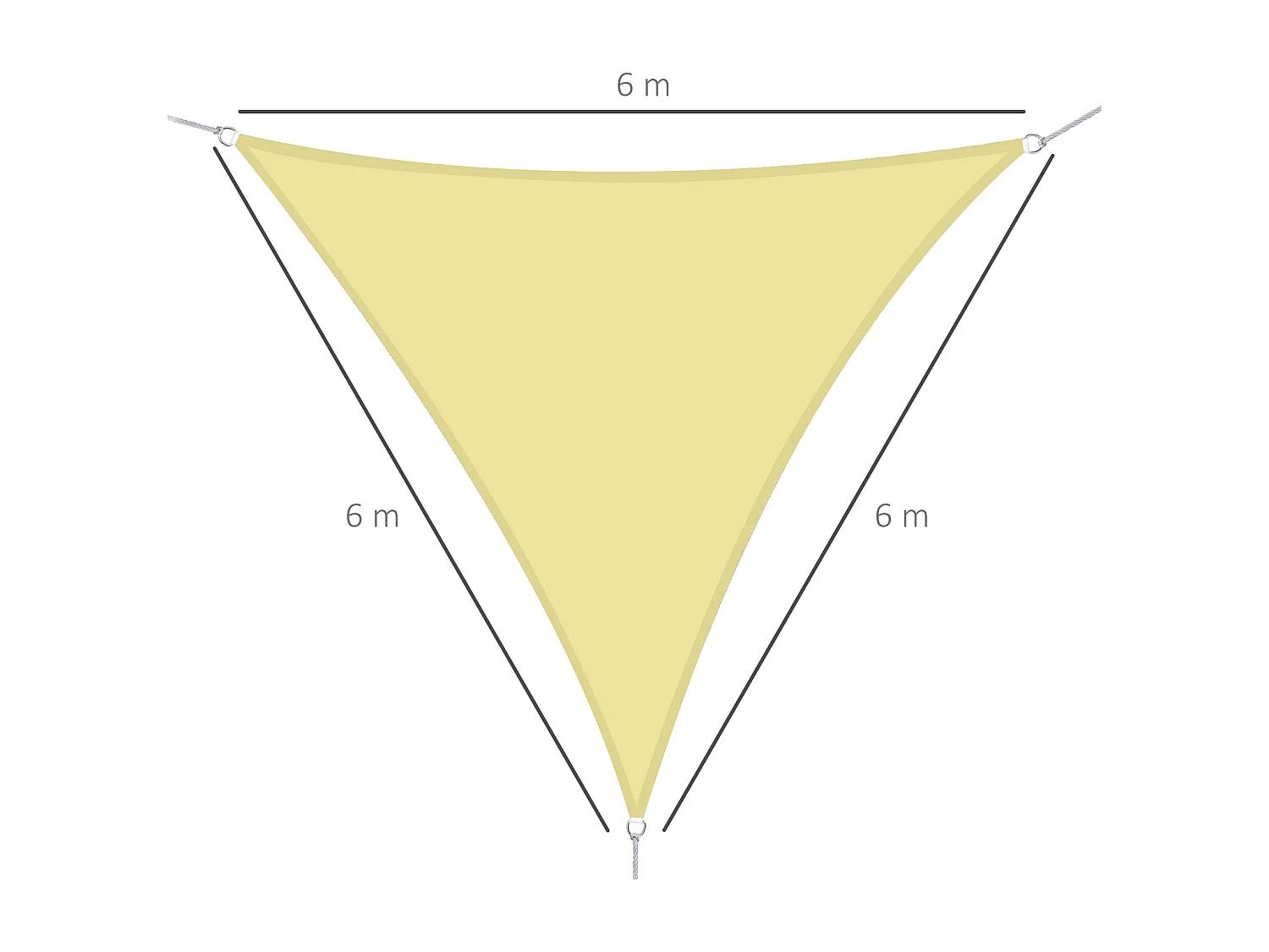 Toldo vela triangular arena 600x600x600 cm Outsunny