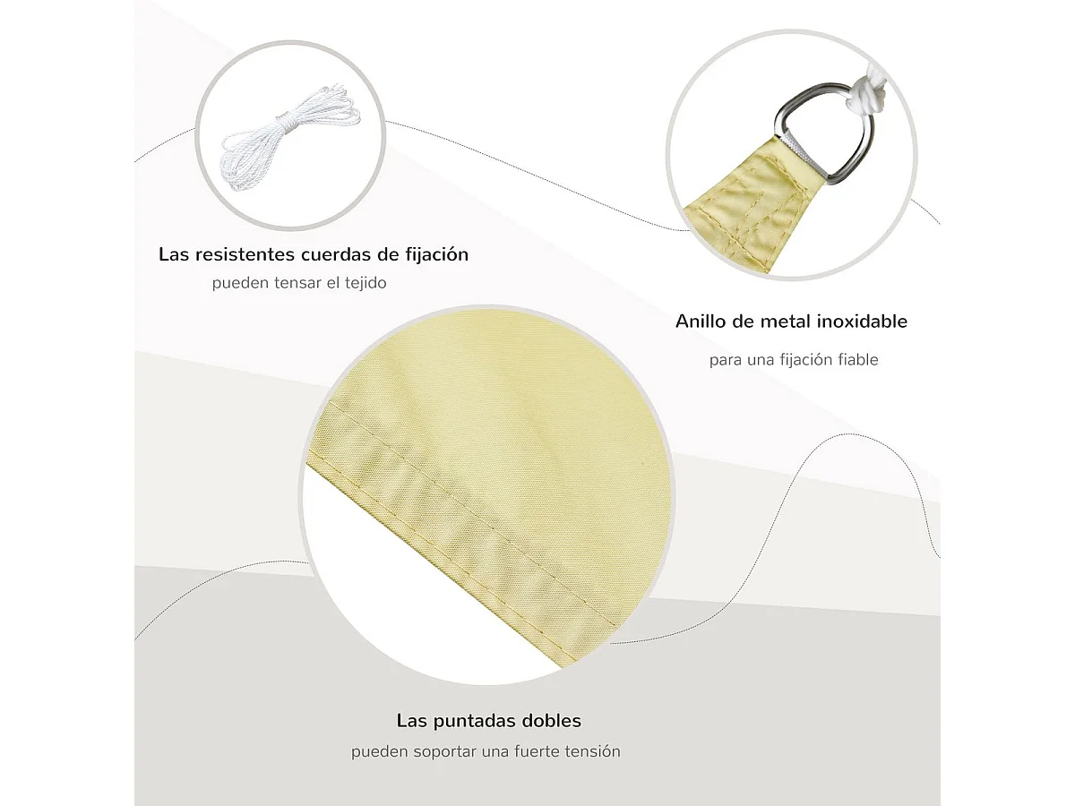 Toldo vela triangular arena 600x600x600 cm Outsunny