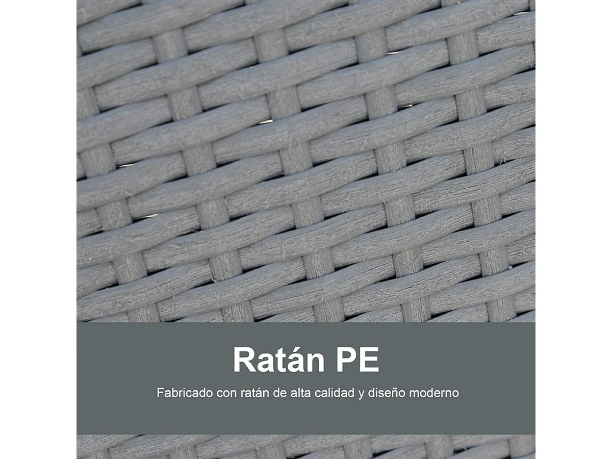 Conjunto de muebles ratán para jardín gris 60x58.5x89.5 cm Outsunny