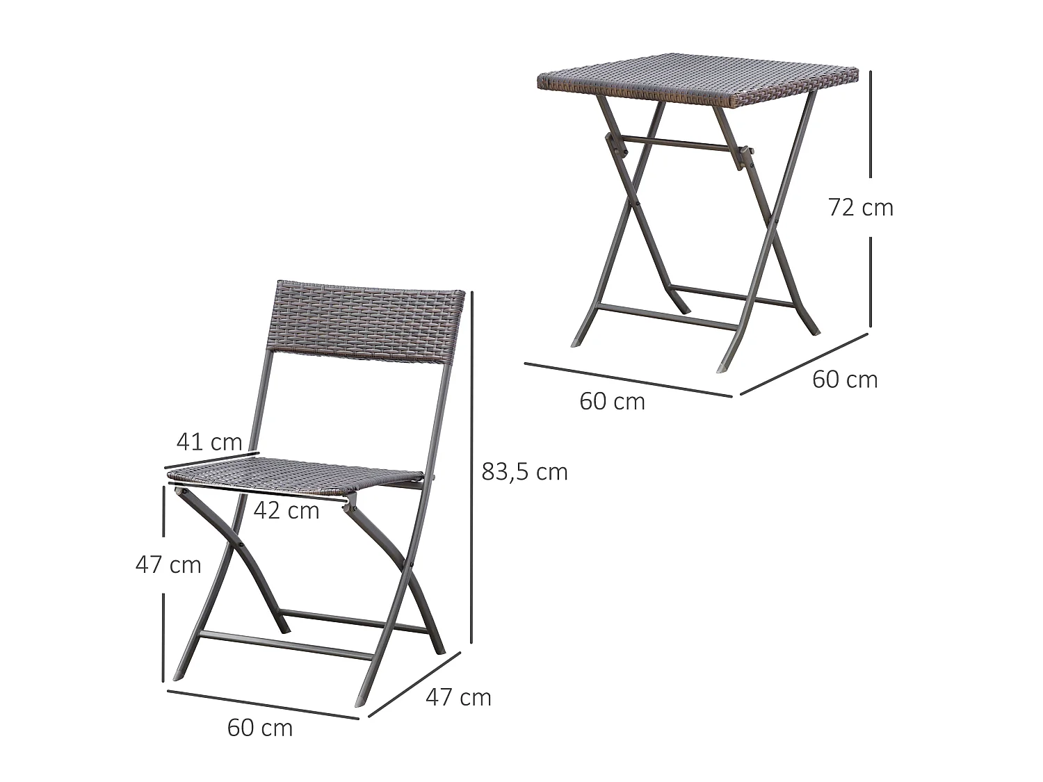 Conjunto de mueble negro 61x46x84 cm Outsunny