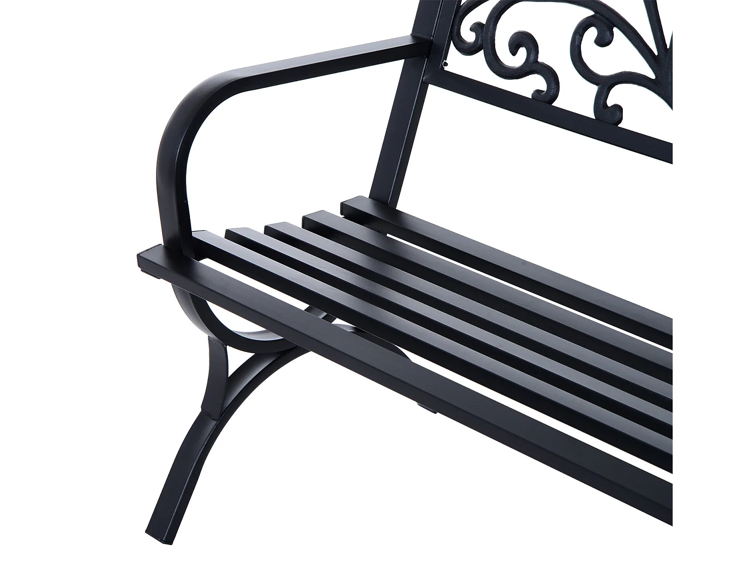 Banco de jardín negro 127x60x85 cm Outsunny