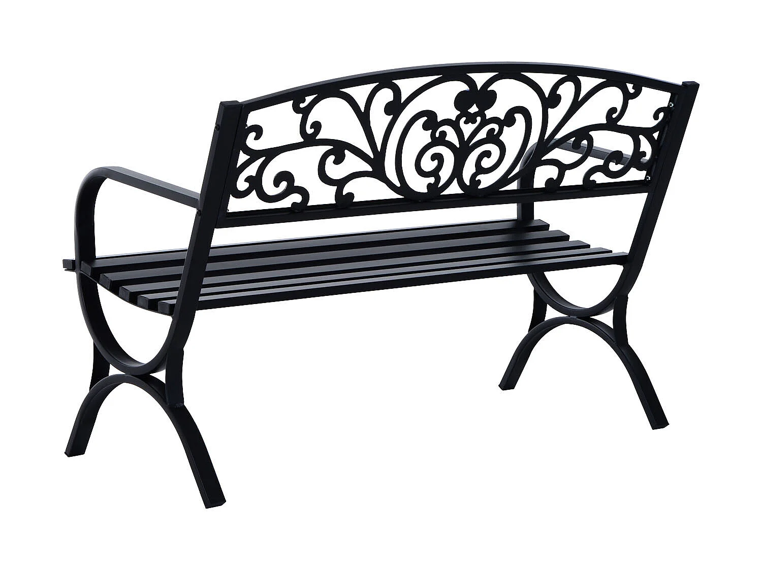 Banco de jardín negro 127x60x85 cm Outsunny