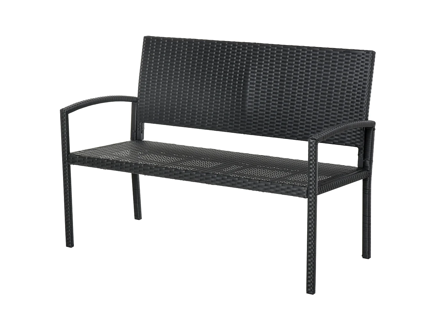 Banco de jardín negro 122x60x87 cm Outsunny