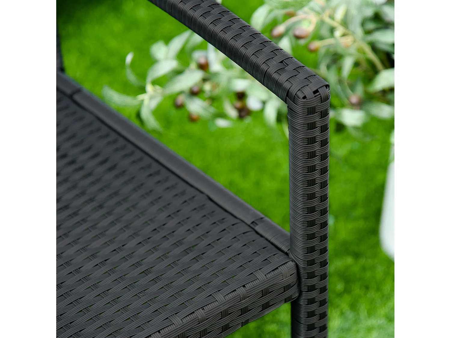 Banco de jardín negro 122x60x87 cm Outsunny