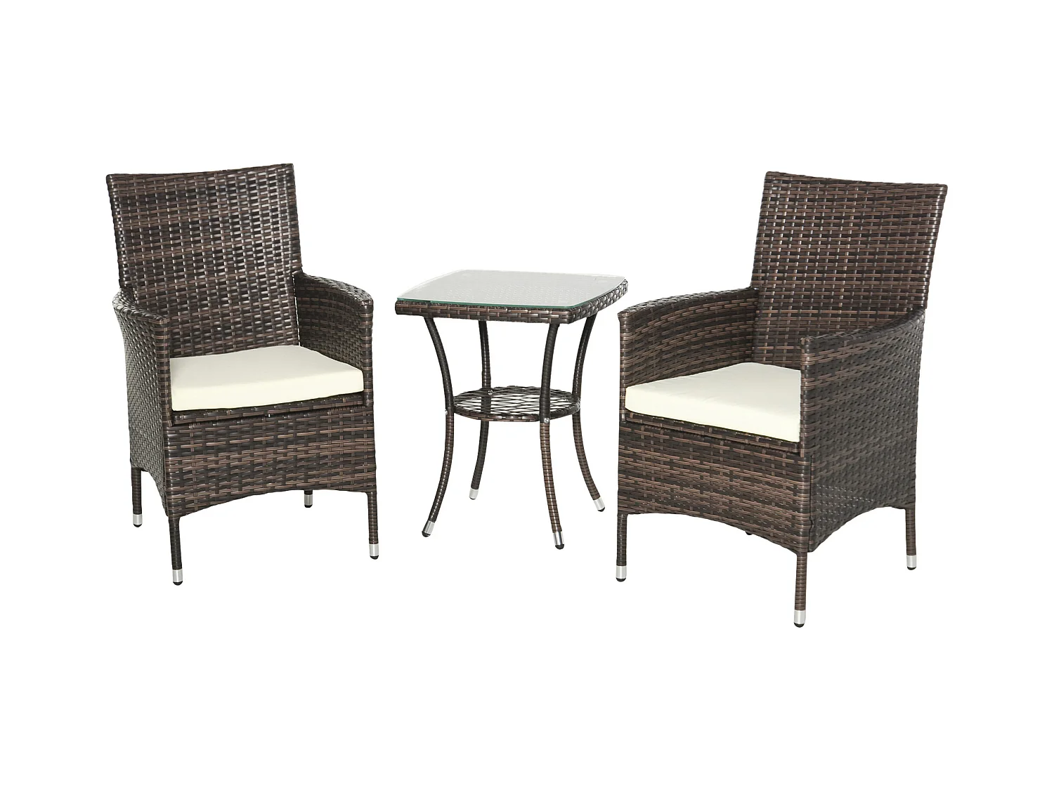 Conjunto de muebles de exterior de ratán marrón 60x58.5x89.5 cm Outsunny