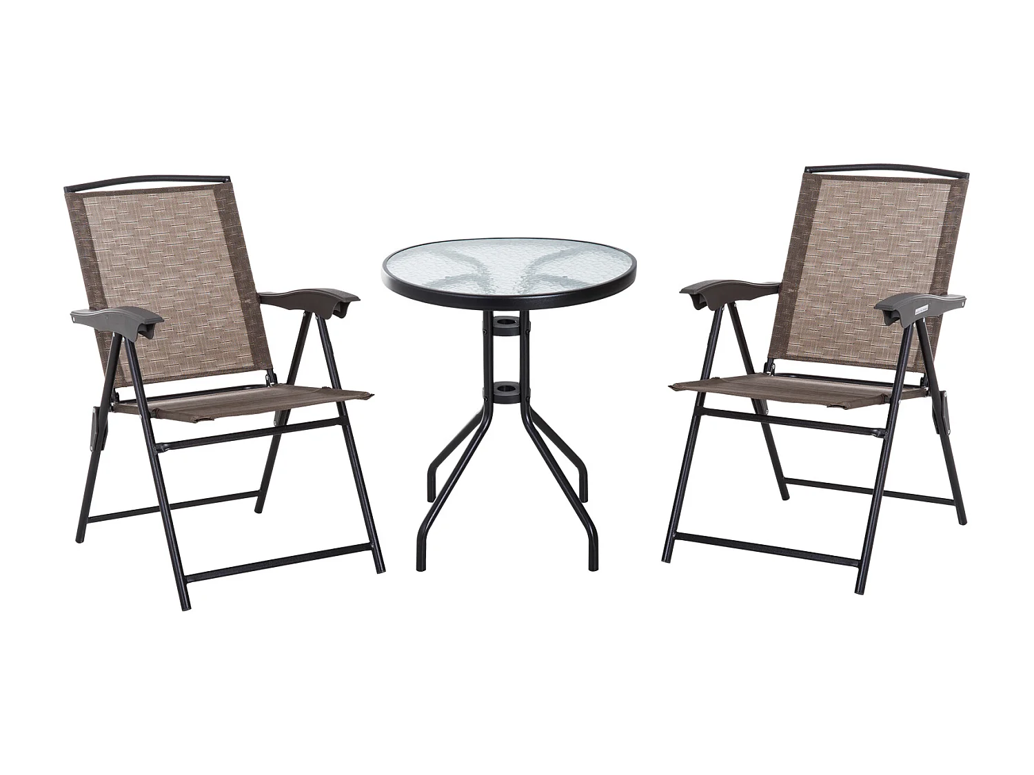 Conjunto mesa y 2 sillas marrón 82,5x54x90 cm Outsunny