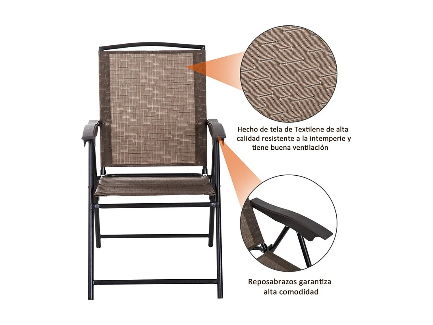 Conjunto mesa y 2 sillas marrón 82,5x54x90 cm Outsunny