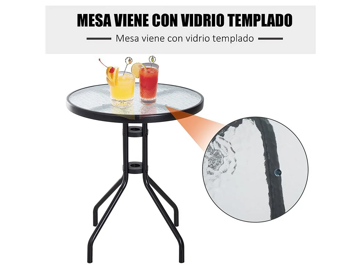 Conjunto mesa y 2 sillas marrón 82,5x54x90 cm Outsunny