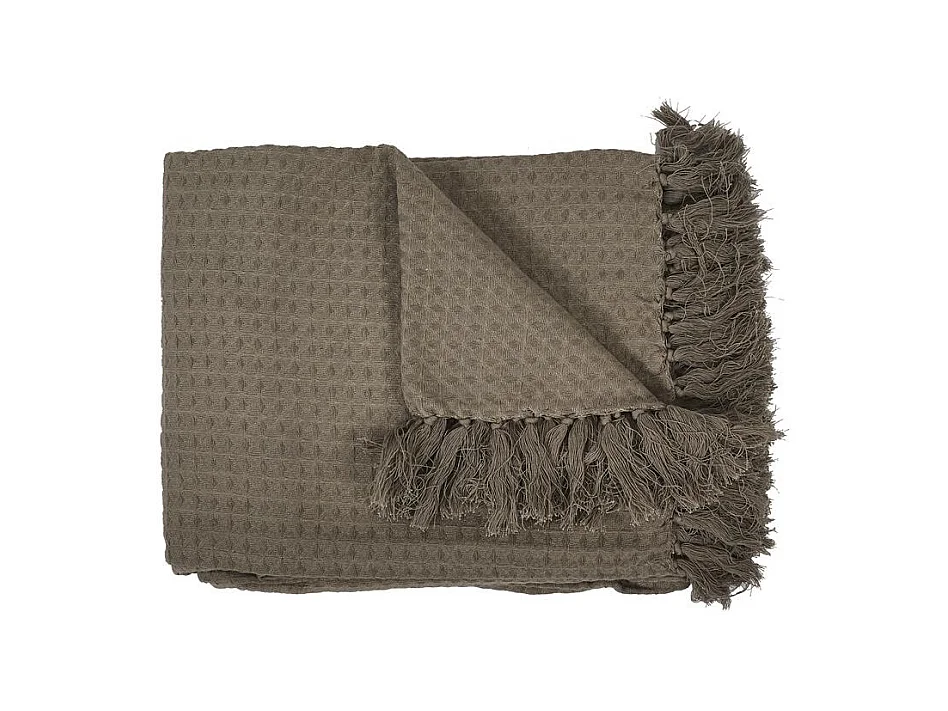 Jete De Canape Gaufre Taupe 170x250cm