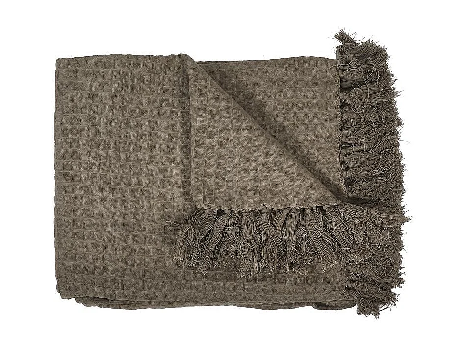 Jete De Canape Gaufre Taupe 170x250cm