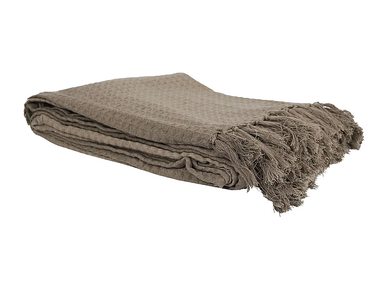 Jete De Canape Gaufre Taupe 170x250cm