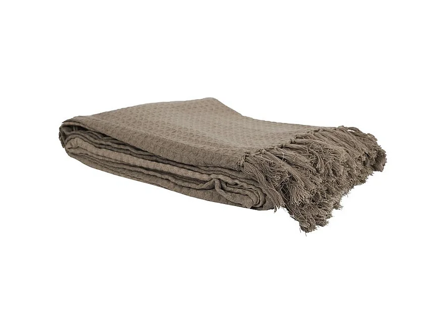 Jeté de Canapé "Gaufré" 130x160cm Taupe