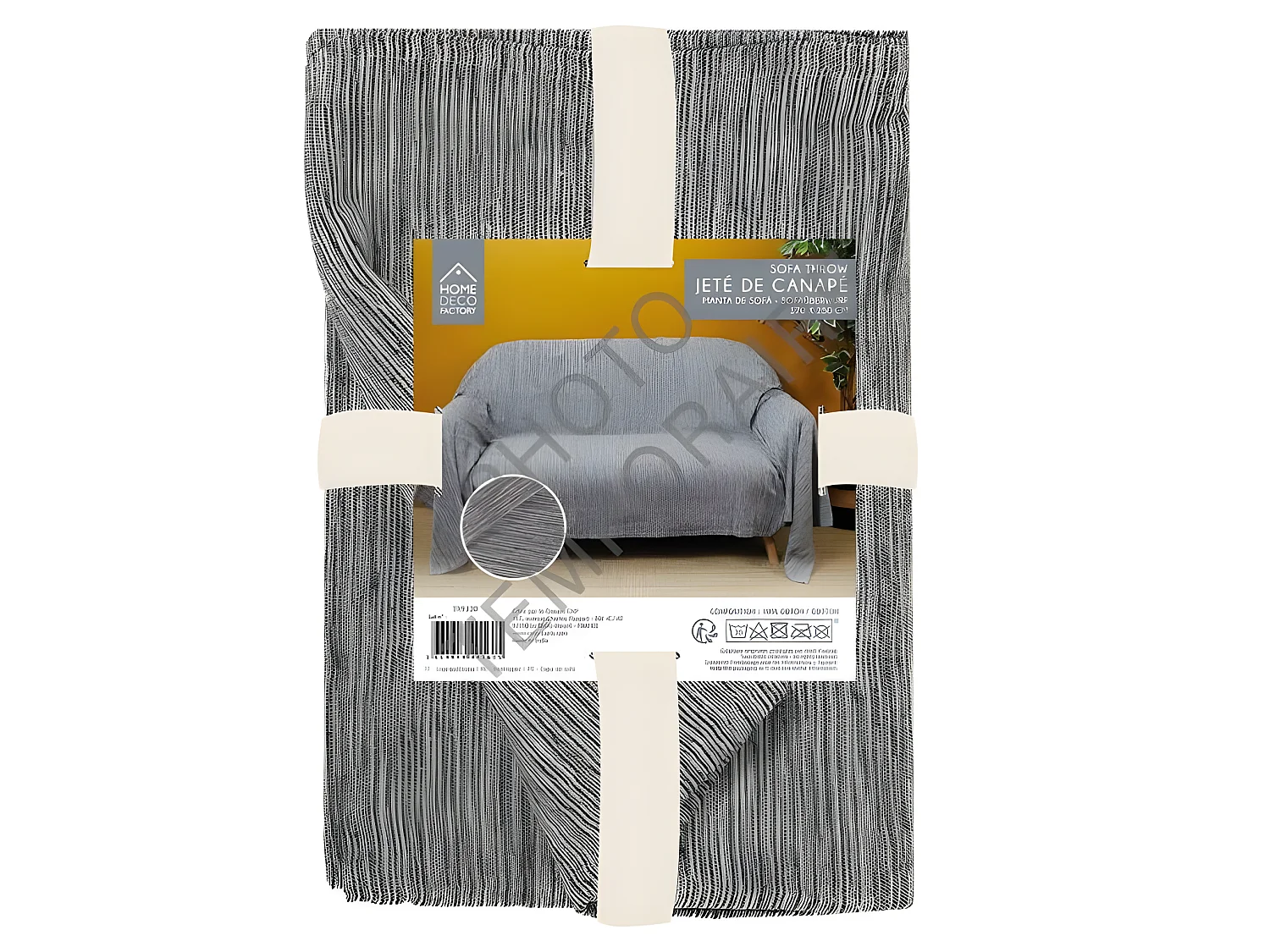 Jeté de Canapé "Blen" 170x250cm Gris Anthracite