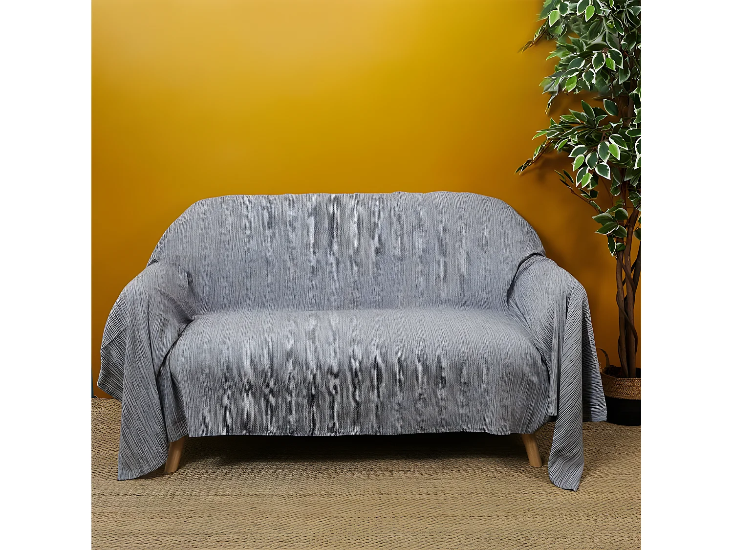 Jeté de Canapé "Blen" 170x250cm Gris Anthracite