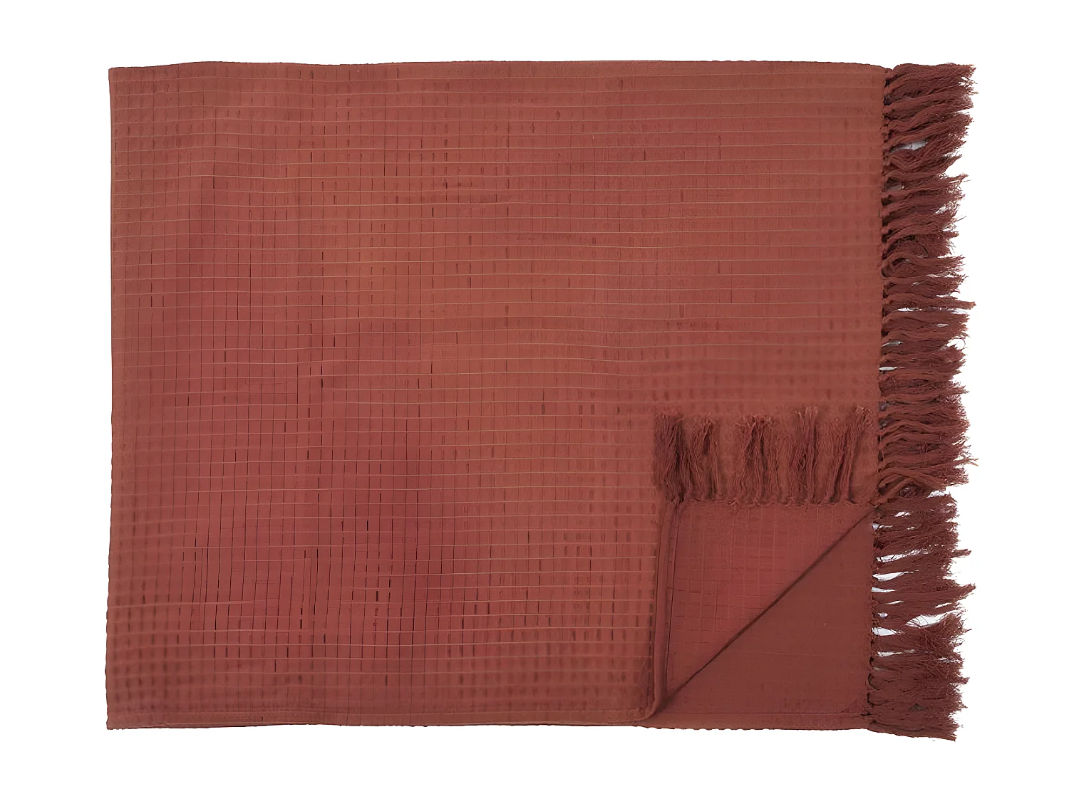 Jeté de Canapé "Gaufré" 130x160cm Terracotta