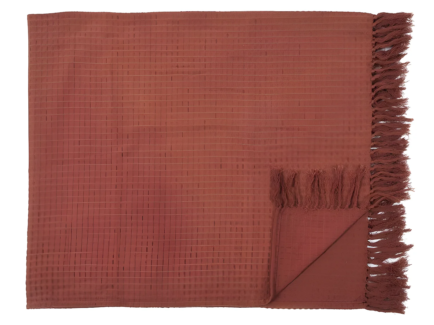 Jeté de Canapé "Gaufré" 130x160cm Terracotta