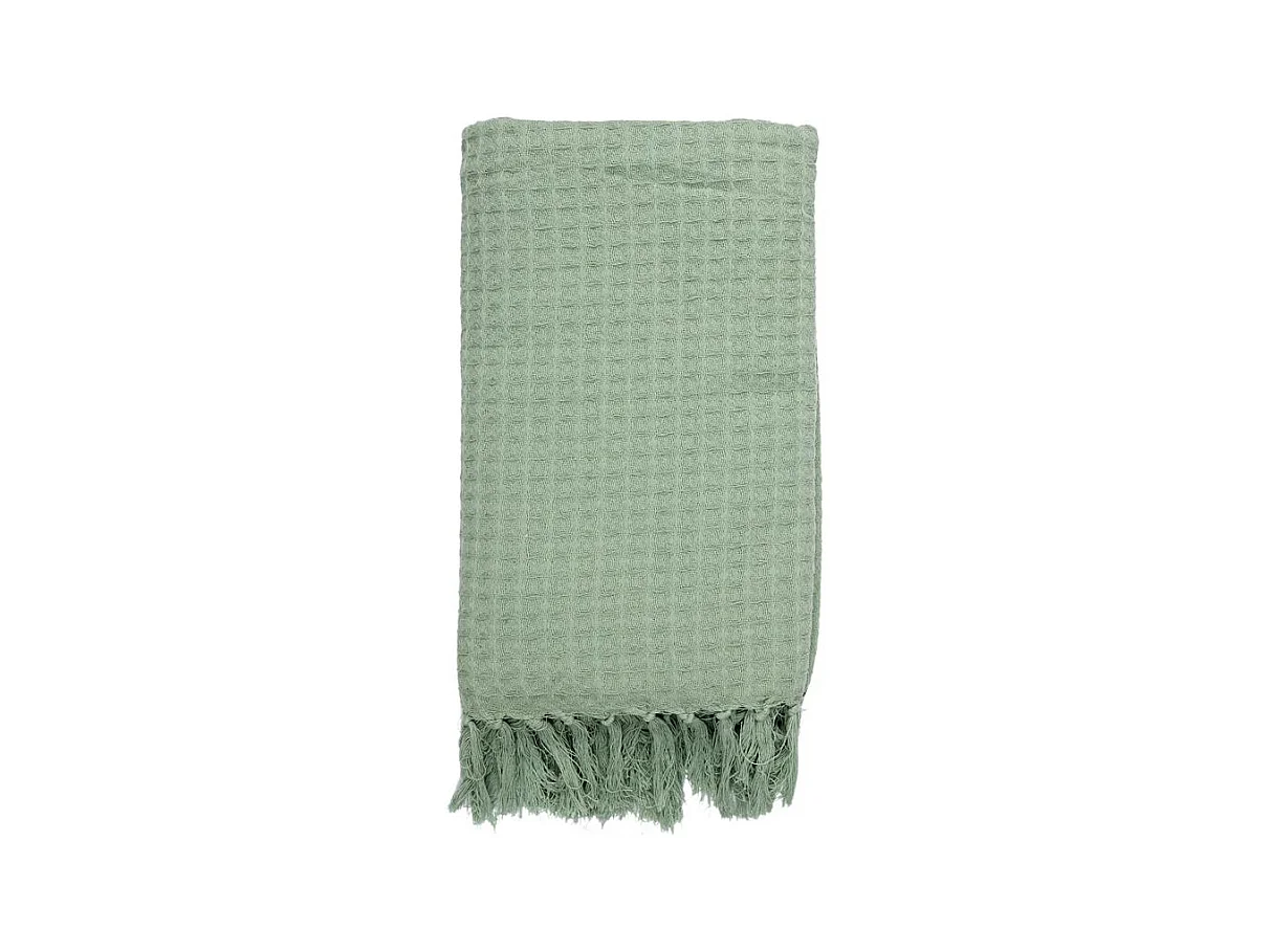 Jete De Canape Gaufre Vert D Eau 130x160cm