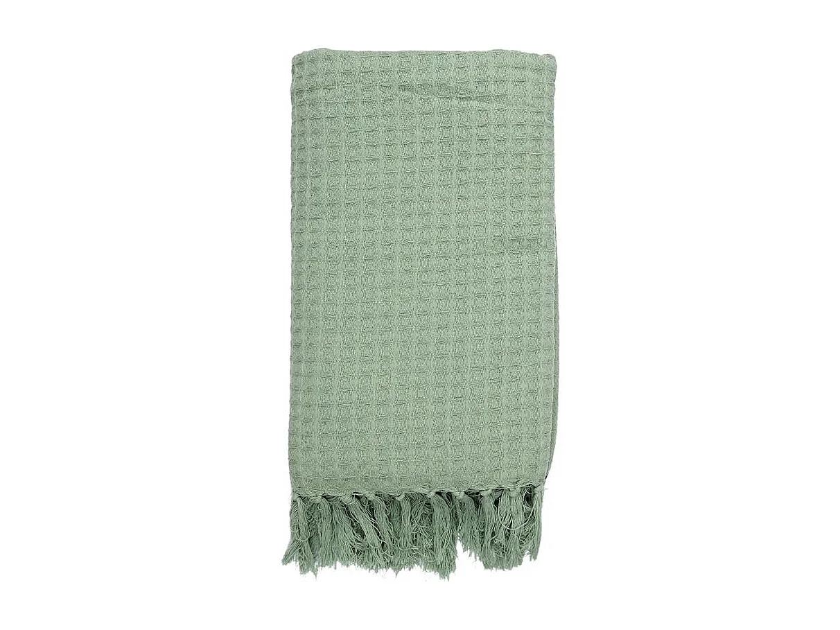 Geweven katoenen bankkleed in watergroen 130x160 cm, originele en praktische decoratie