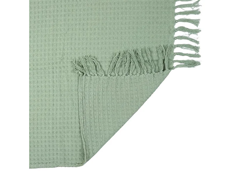 Geweven katoenen bankkleed in watergroen 130x160 cm, originele en praktische decoratie