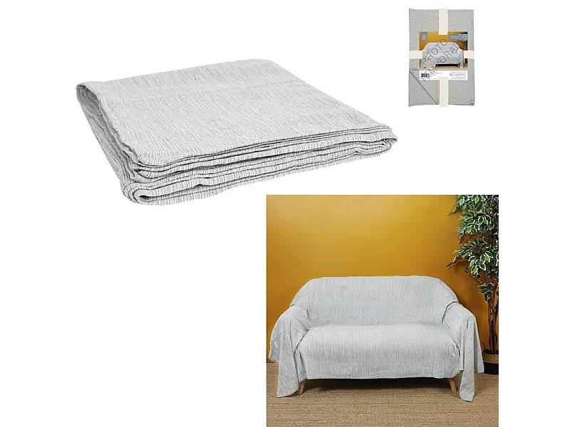 Jete De Canape Gris Clair 170x250cm Gris