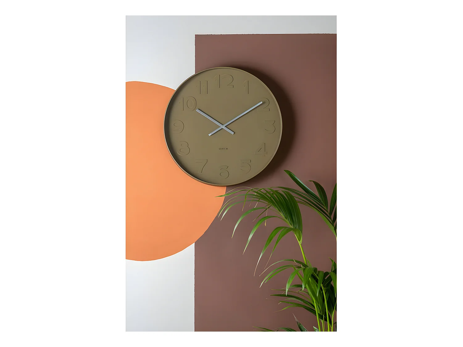 Wandklok Mr. Green Numbers Large - Mosgroen- Ø51cm