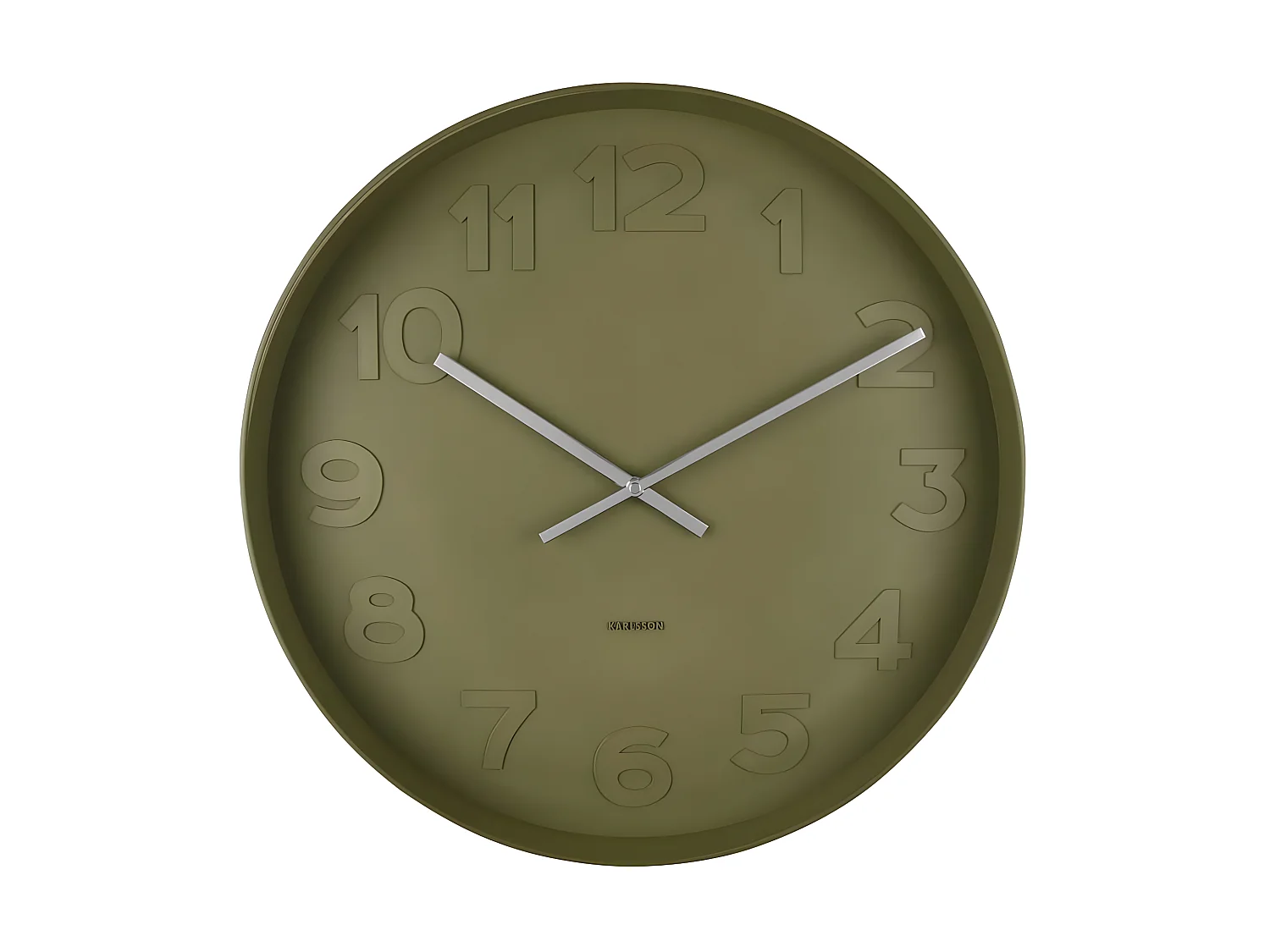 Wandklok Mr. Green Numbers Large - Mosgroen- Ø51cm