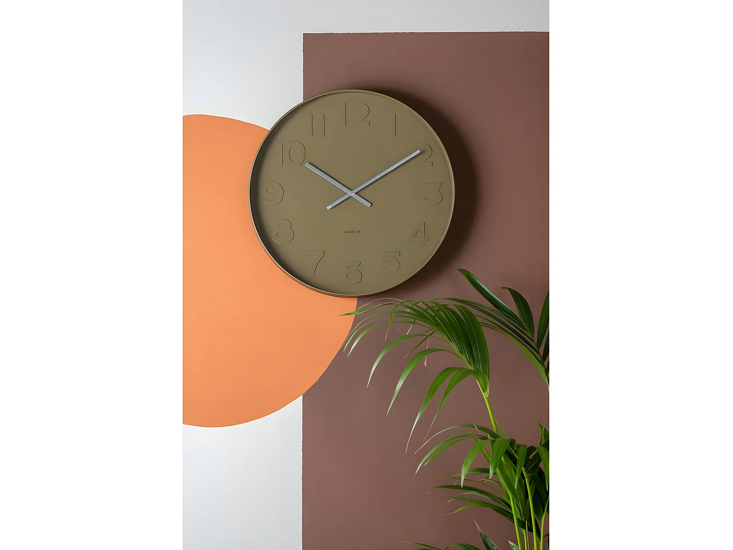 Wandklok Mr. Green Numbers Large - Mosgroen- Ø51cm