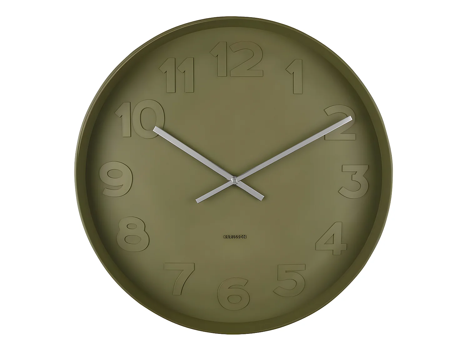 Wandklok Mr. Green Numbers Large - Mosgroen- Ø51cm