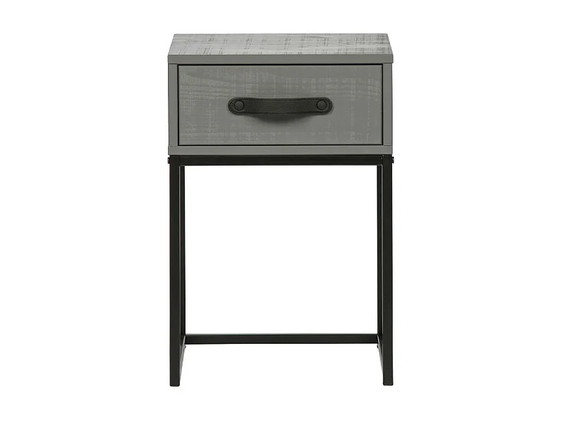 Morris - Table de nuit en pin massif - Gris