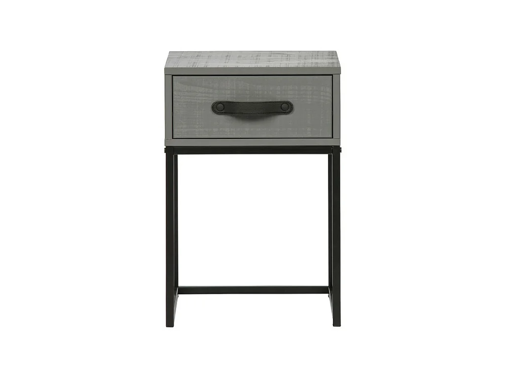 Morris - Table de nuit en pin massif - Gris