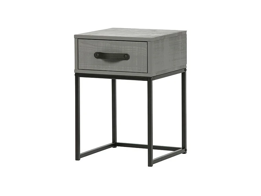 Morris - Table de nuit en pin massif - Gris