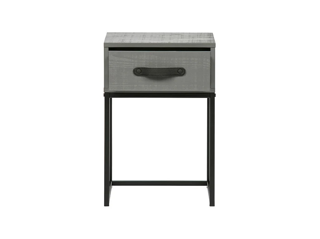 Morris - Table de nuit en pin massif - Gris