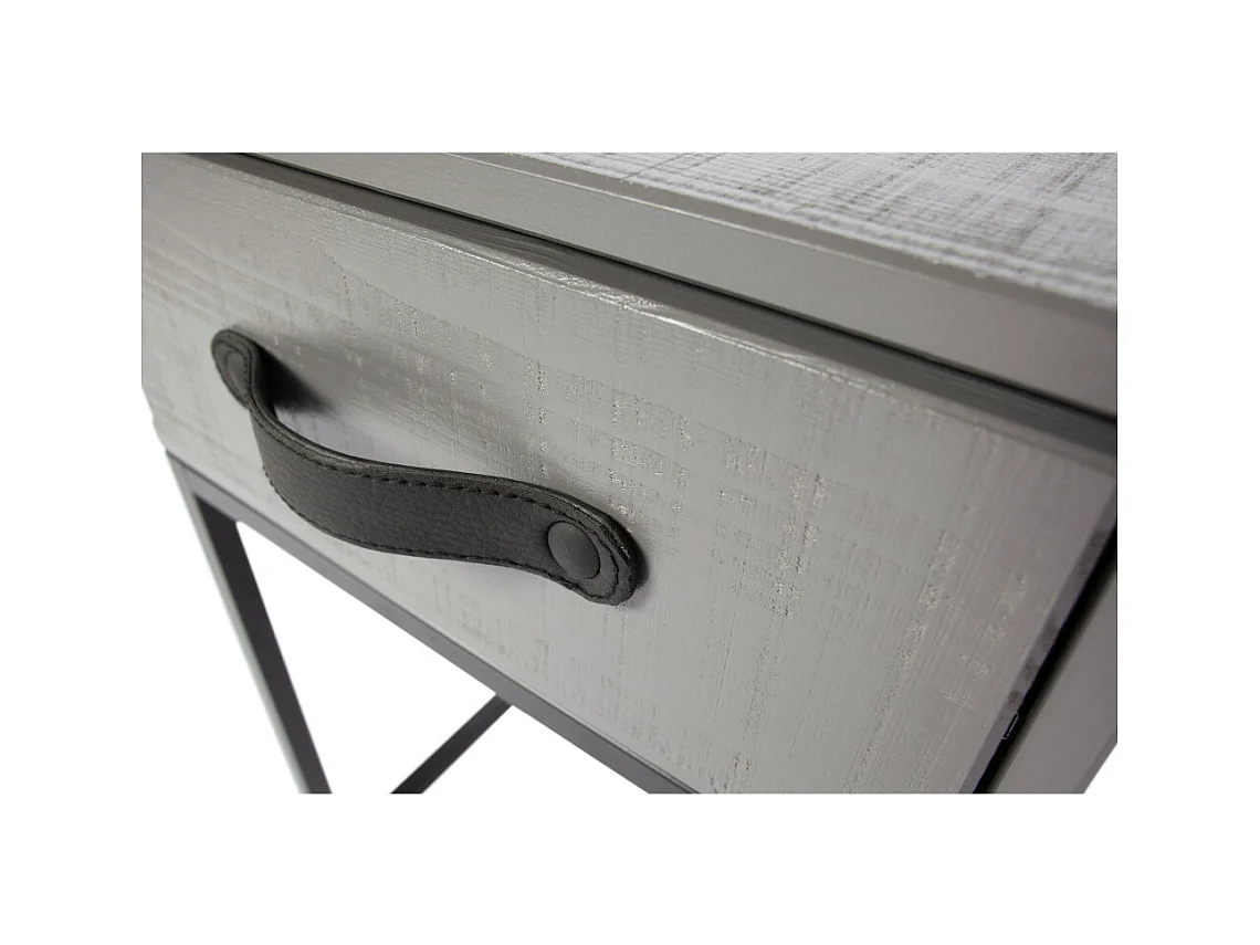 Morris - Table de nuit en pin massif - Gris