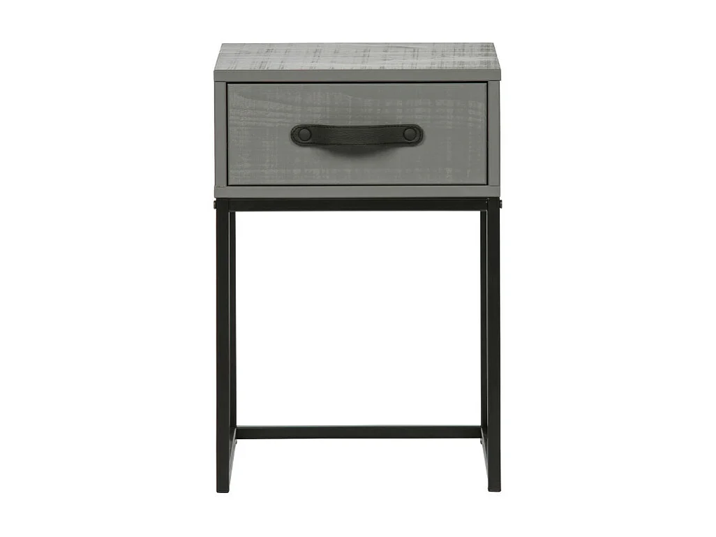Morris - Table de nuit en pin massif - Gris