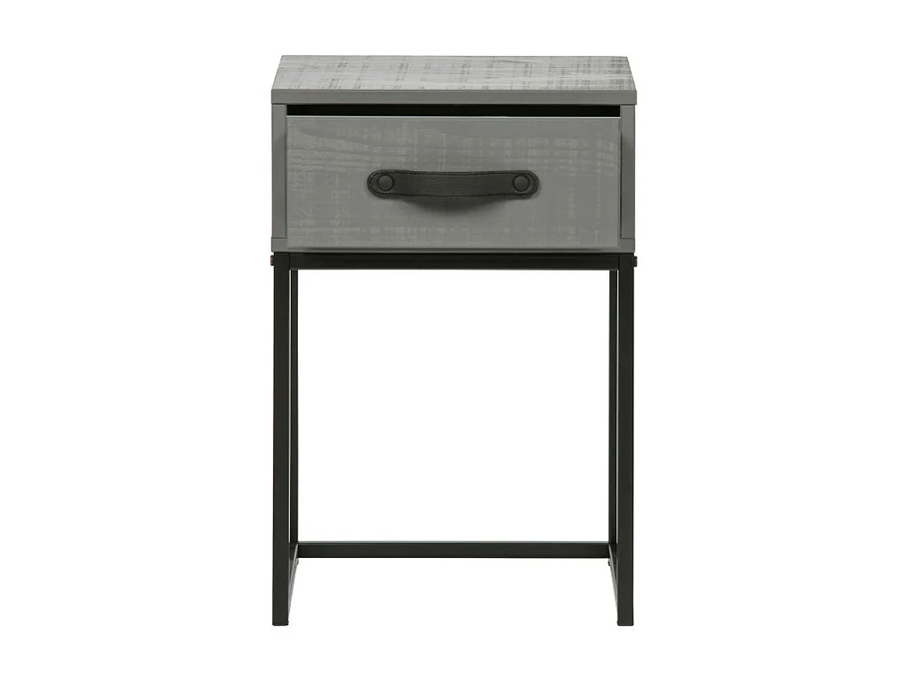 Morris - Table de nuit en pin massif - Gris