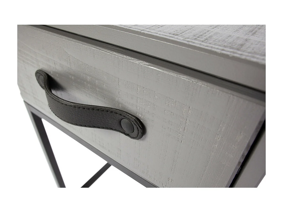 Morris - Table de nuit en pin massif - Gris