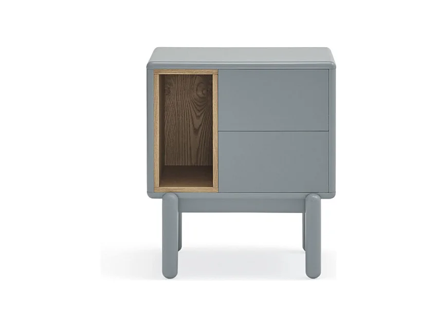 Corvo - Table de chevet en bois - Gris clair