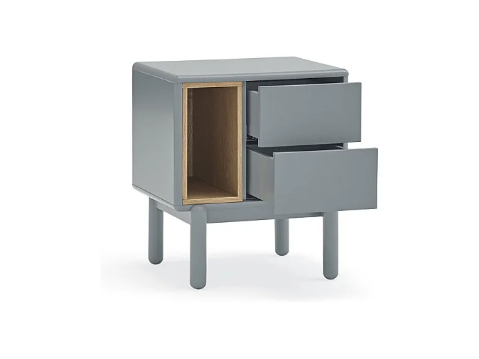 Corvo - Table de chevet en bois - Gris clair