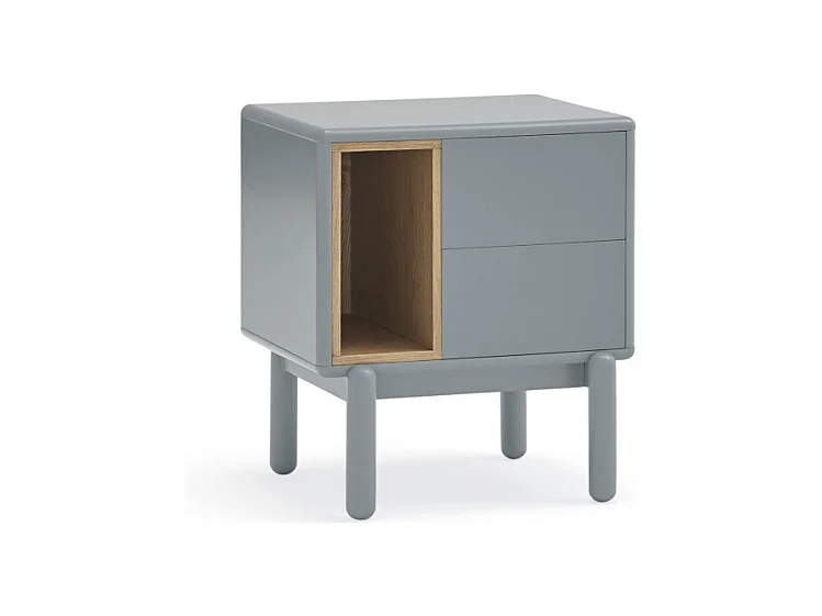 Corvo - Table de chevet en bois - Gris clair