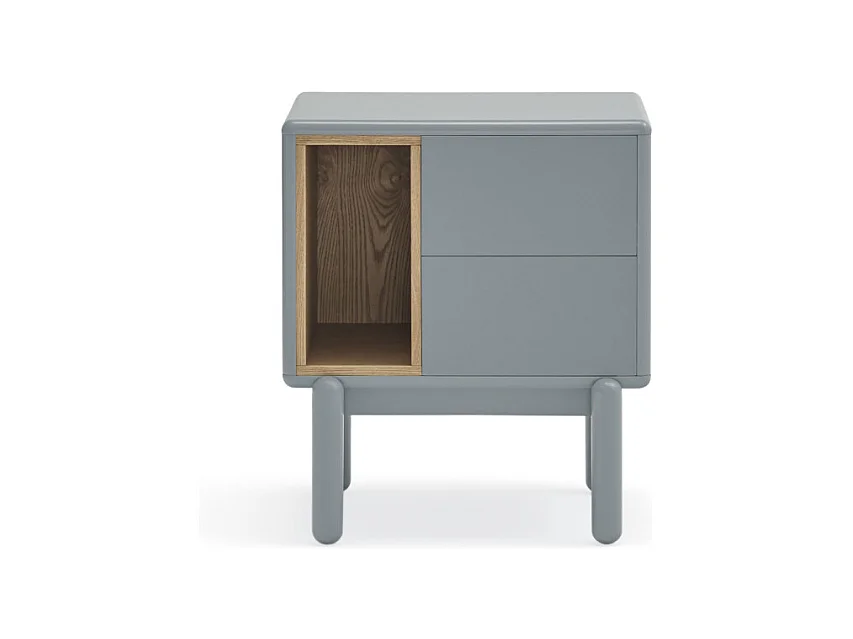 Corvo - Table de chevet en bois - Gris clair