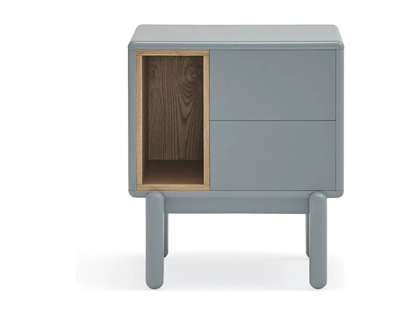 Corvo - Table de chevet en bois - Gris clair