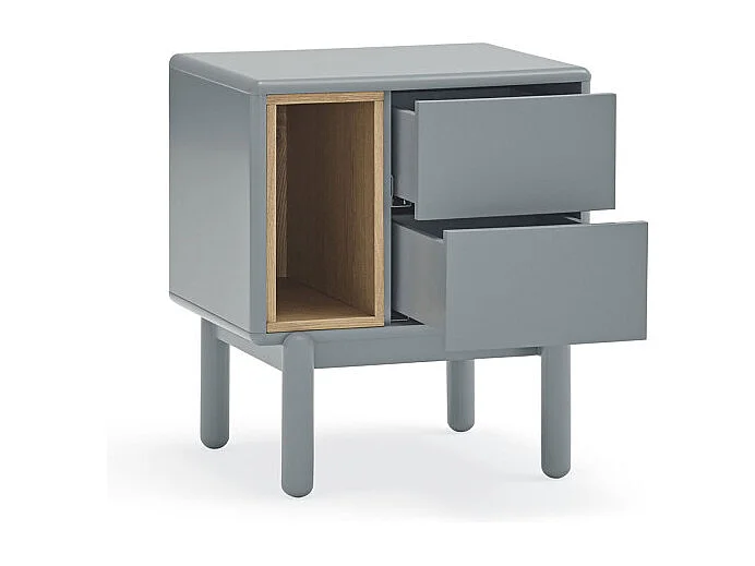 Corvo - Table de chevet en bois - Gris clair