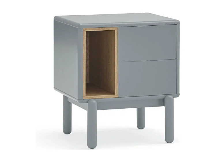 Corvo - Table de chevet en bois - Gris clair